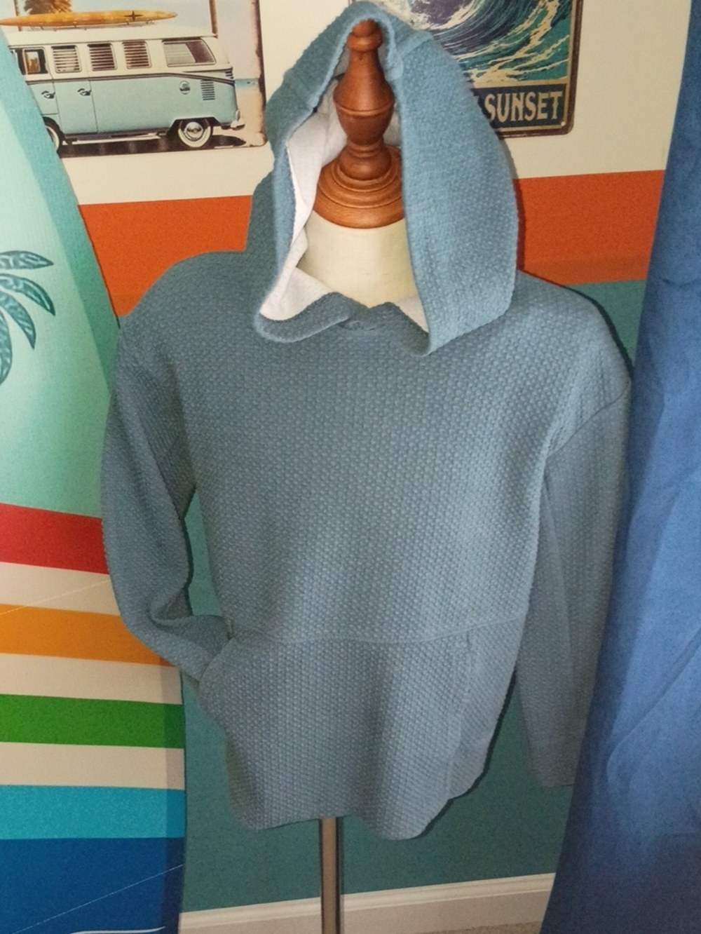 all in motion Blue Textured Hooded Sweater Sz. 6/7